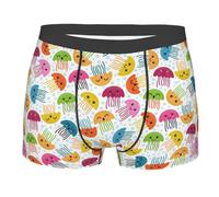 peiyeety Mignon Méduse de Mer sous-Vêtements pour Hommes Boxer Slip Léopard Imprimé Marron Slip Pochette Souple Boxer Stretch Nouveauté Boxers pour Petit Ami M