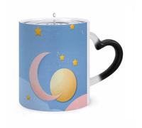 peiyeety Mug à changement de couleur, motif « Murmures Célestes », tasse magique thermosensible - Mug à café en céramique pour hommes et femmes, cadeau original pour Noël ou un anniversaire.