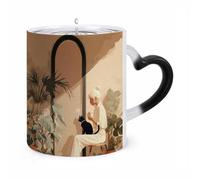peiyeety Mug à changement de couleur, tasse magique thermosensible à motif de dialogue chromatique - Mug en céramique pour hommes et femmes, cadeau original pour Noël ou un anniversaire