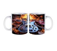 peiyeety Mug en céramique blanche Magic Electric Guitar Music, 330 ml, idéal pour la maison ou le bureau, pour café, latte, thé, chocolat chaud.