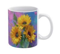 peiyeety Mug en céramique robuste de 325 ml (11 oz) orné d'un motif floral et poétique, idéal comme cadeau pour hommes, femmes, parents, anniversaire, mariage, parfait pour la maison ou le bureau.