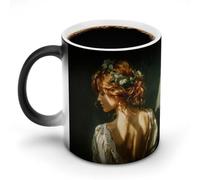 peiyeety Mug magique à changement de couleur, motif femme blonde, tasse en céramique thermosensible - 35 cl (12 oz), tasse à café/thé, cadeau original pour les fêtes