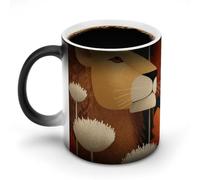 peiyeety Mug magique à changement de couleur, motif lion printanier, tasse en céramique thermosensible - 35 cl (12 oz), cadeau original pour les fêtes