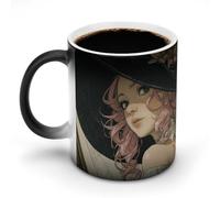 peiyeety Mug magique à changement de couleur, motif murmure angélique, tasse en céramique thermosensible - 35 cl (12 oz), cadeau original pour les fêtes