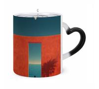 peiyeety Mug magique à changement de couleur, motif « Murmures architecturaux », tasse en céramique thermosensible - 35 cl (12 oz), cadeau original pour les fêtes