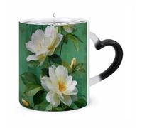peiyeety Mug magique thermosensible à motif « Murmures verts » - Mug en céramique pour hommes et femmes, cadeau original pour Noël ou un anniversaire.