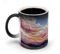 peiyeety Mug magique thermosensible en céramique 35 cl, motif mer céleste, idéal pour le café et le thé - Cadeau original et amusant pour hommes et femmes, parfait pour Halloween et Noël.