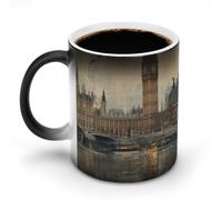 peiyeety Mug thermosensible à changement de couleur, motif « Afterglow » d'Empire : tasse à café magique en céramique - Idée cadeau amusante pour hommes, femmes et Noël