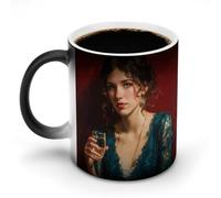 peiyeety Mug thermosensible à changement de couleur, motif « Murmures du canap頻, tasse à café magique en céramique - Idée cadeau amusante pour hommes, femmes et Noël