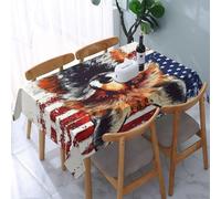 peiyeety Nappe rectangulaire Motif Drapeau américain Fox 137 x 183 cm, imperméable, décoration d'intérieur