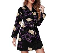 peiyeety Nuisettes courtes Bingo Queen pour femmes, peignoir, vêtements d'intérieur, vêtements de nuit avec ceinture