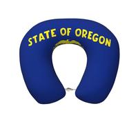 peiyeety Oreiller de Voyage Confortable en Mousse à mémoire de Forme avec imprimé Drapeau de l'Oregon - Soutien Cervical en Forme de U idéal pour Les Voyages, Les Siestes au Bureau et Plus Encore