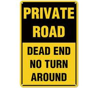 peiyeety Panneau humoristique rétro en métal « Chemin privé sans issue - Demi-tour interdit » - Robuste - 30 x 20 cm