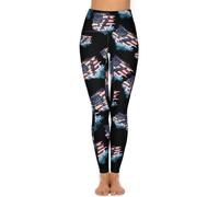 peiyeety Pantalon de Yoga Taille Haute épais avec Drapeau des America Eagles, Legging de Course à Pied pour Femme, Effet Gainant