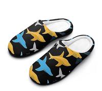 peiyeety Pantoufles d'intérieur colorées à motifs de requins pour femmes, chaudes et en polaire, idéales pour l'hiver et l'extérieur.42-43
