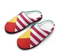 peiyeety Pantoufles d'intérieur légères en coton à mémoire de forme pour homme, avec les drapeaux des États-Unis et du Congo, pour l'intérieur et l'extérieur.44-45