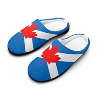 peiyeety Pantoufles d'intérieur légères en coton à mémoire de forme pour hommes, avec drapeau écossais et canadien, pour l'intérieur et l'extérieur.40-41