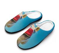 peiyeety Pantoufles d'intérieur pour femmes, chaudes et polaires, motif cheval à lèvres rouges, idéales pour l'hiver et l'extérieur.42-43