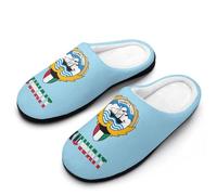 peiyeety Pantoufles d'intérieur pour femmes, ornées du drapeau du Koweït et de l'emblème national de Bahreïn, chaudes et polaires, idéales pour l'hiver et l'extérieur.39-40