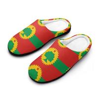 peiyeety Pantoufles pour hommes en mousse à mémoire de forme, légères et en coton, avec drapeau du Front de libération oromo, pour l'intérieur et l'extérieur.42-43