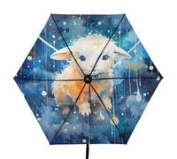 peiyeety Parapluie pliant Star Blue Sheep, protection UV, parapluie de voyage compact, protection solaire pour garçons et filles