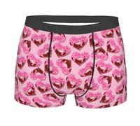 peiyeety Pink Donuts Lips sous-vêtements pour Hommes Boxer Slip Comic Bananas Print Briefs Pochette Souple Taille Basse Boxer Stretch Nouveauté Boxers Cadeaux M