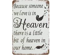 peiyeety Plaque commémorative en aluminium « Le paradis chez nous » (30 x 40 cm) | Décoration pour la maison et la chambre | Cadeau de soutien en cas de deuil