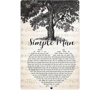 peiyeety Plaque décorative rétro en métal avec les paroles de la chanson « Simple Man » (20 x 30 cm) pour club, café, bar, maison ou cuisine.