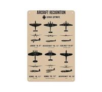 peiyeety Plaque en métal 30 x 20 cm - Avions de la Luftwaffe de la Seconde Guerre mondiale - Affiche, plaque décorative inspirante pour la salle de classe ou la maison