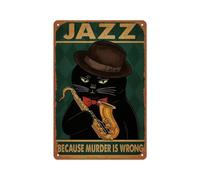 peiyeety Plaque métallique originale « Jazz Parce que le meurtre est mal », affiche décorative murale pour chambre, maison ou bar à café, 20 x 30 cm (8 x 12 pouces).