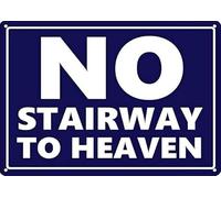peiyeety Plaque métallique « Pas d'escalier vers le paradis » style rétro, décoration murale pour la maison ou le garage. Joli panneau 20 x 30 cm.
