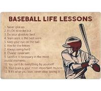 peiyeety Plaques en métal « Leçons de vie du baseball » - Guide, affiches rétro, collection de joueurs de baseball, décoration murale pour la maison ou le club, 20 x 30 cm