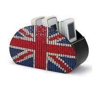 peiyeety Porte-télécommande vintage en cuir PU avec drapeau britannique de Londres, organisateur de bureau à 5 compartiments