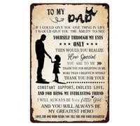 peiyeety Pour l'anniversaire de mon papa, pour la fête des pères : Panneau en métal de sa fille : « Si je pouvais t'offrir une seule chose dans la vie », décoration murale vintage rétro 20 x 30 cm