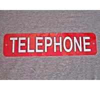 peiyeety Réplique vintage de cabine téléphonique rouge n° 3, plaque métallique de rue, 10 x 20 cm, Tinsign4x8a8513