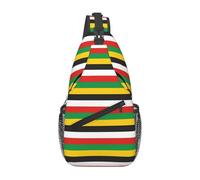 peiyeety Sac à bandoulière à rayures avec drapeau de la Dominique et de la Guyane, sac à dos à bandoulière réglable pour le sport, la gym, les voyages, le cyclisme, le quotidien, décontracté