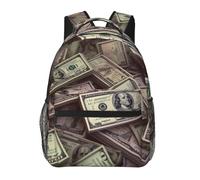 peiyeety Sac à dos de voyage pour hommes et femmes, motif billets de cent dollars, sac à dos pour ordinateur portable de 15,6 pouces, sac à dos de travail étanche