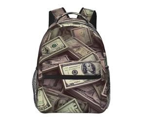 peiyeety Sac à dos de voyage pour hommes et femmes, motif billets de cent dollars, sac à dos pour ordinateur portable de 15,6 pouces, sac à dos de travail étanche