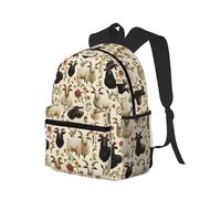 peiyeety Sac à dos de voyage pour ordinateur portable pour hommes et femmes - Sac à dos de plage léger et résistant à l'eau, imprimé chèvres et fleurs, sac de voyage avec bretelles réglables