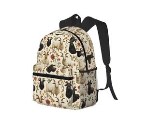 peiyeety Sac à dos de voyage pour ordinateur portable pour hommes et femmes - Sac à dos de plage léger et résistant à l'eau, imprimé chèvres et fleurs, sac de voyage avec bretelles réglables