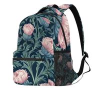 peiyeety Sac à dos élé pour ordinateur portable avec motif de chrysanthème et fleurs, grande capacité, idéal pour le travail, la randonnée ou le camping.