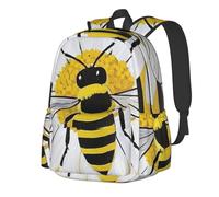 peiyeety Sac à dos pour ordinateur portable 15 pouces, motif Hello Daisy Bee, rayures noires et jaunes, léger, idéal pour les voyages, idéal pour les hommes et les femmes.