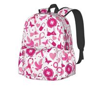 peiyeety Sac à dos pour ordinateur portable 15 pouces, motif ruban contre le cancer du sein, sac de voyage léger pour hommes et femmes, cadeaux