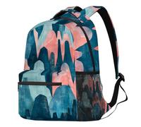 peiyeety Sac à dos pour ordinateur portable Mountain Doodle Paint pour femme et homme, grande capacité, sac à dos de voyage léger et décontracté pour le travail, la randonnée et le camping