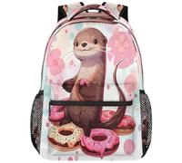 peiyeety Sac à dos pour ordinateur portable Otter Sweet Doughnuts, sac à dos d'extérieur multifonctionnel, rangement, utilisé pour les voyages de travail