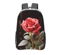 peiyeety Sac à dos transparent en PVC robuste avec roses rouges et amour pour concert, travail, voyage