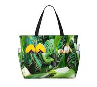 peiyeety Sac cabas de plage Python Life grand format pour femme avec fermeture éclair et poche étanche, sac de sport pliable et léger idéal pour les ges, les courses, la natation et le sport.