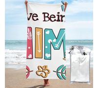peiyeety Serviette de Plage en Microfibre « I Love Being A Mimi » Extra Large (70 x 140 cm) : séchage Rapide, légère et compacte, idéale pour Les Voyages et la Piscine.