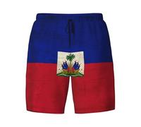 peiyeety Short de Bain Homme Vintage Drapeau d'Haïti, séchage Rapide, Respirant, Coupe ajustée, idéal pour la Plage.