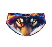 peiyeety Slip pour Homme à Motif tête de Loup colorée, Ceinture élastique, Doux, Respirant, Lot de 1.